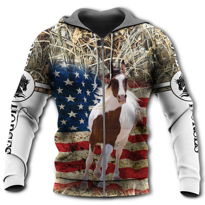 Zip Hoodie / S Horse America So Amazing - Hoodie - Owls Matrix LTD