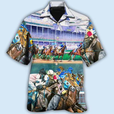 Horse Racing We Love Amazing Style - Hawaiian Shirt - Owls Matrix LTD