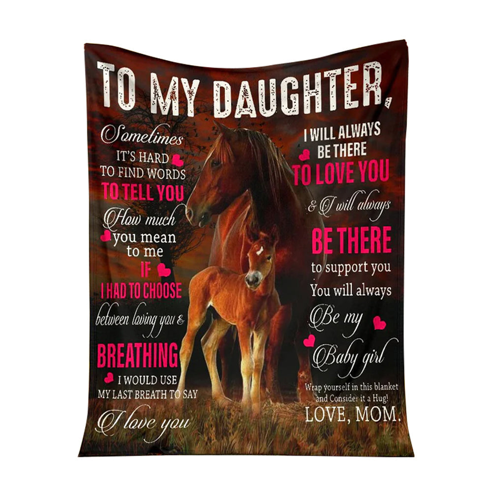 50" x 60" Horse To My Daughter Horse To Choose - Flannel Blanket - Owls Matrix LTD