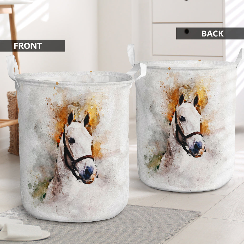 Horse Portrait Pretty Style - Laundry Basket - Owls Matrix LTD