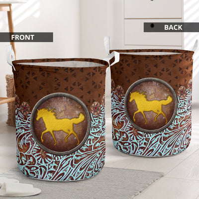 Horse Vignette - Laundry Basket - Owls Matrix LTD