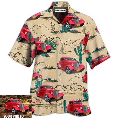 Hawaiian Shirt / Adults / S Hot Rod On The Desert Basic Style Custom Photo - Hawaiian Shirt - Owls Matrix LTD
