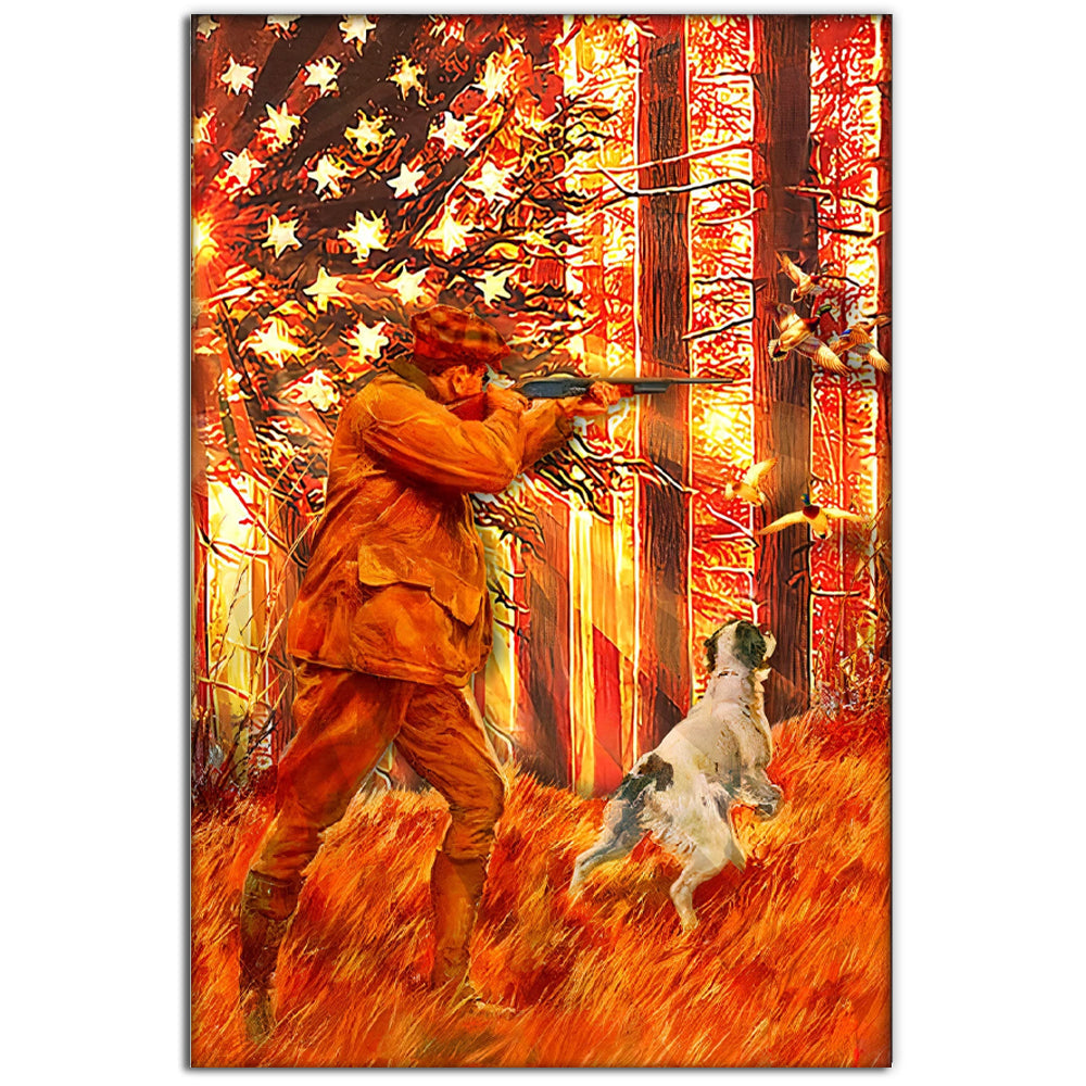 12x18 Inch Hunting Lover And Dog - Vertical Poster - Owls Matrix LTD
