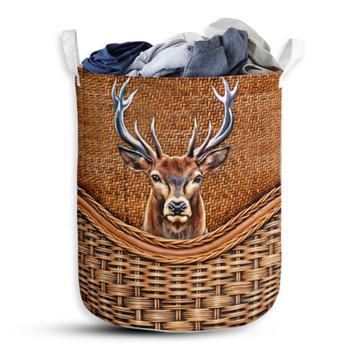 Hunting Rattan Teaxture - Laundry Basket - Owls Matrix LTD