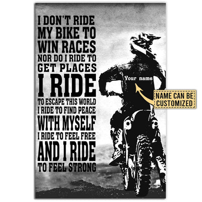 12x18 Inch Bike I Don't Ride My Bike To Win Races Personalized - Vertical Poster - Owls Matrix LTD