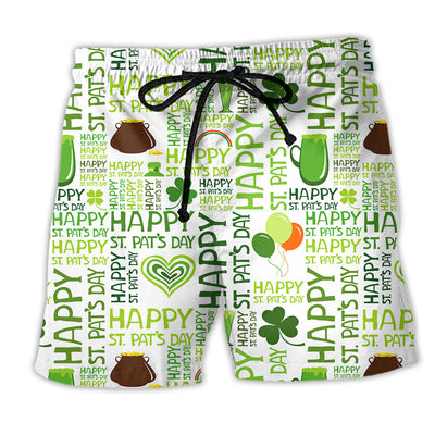 Beach Short / Adults / S Irish Happy Saint Patrick's Day Irish Ireland - Beach Short - Owls Matrix LTD
