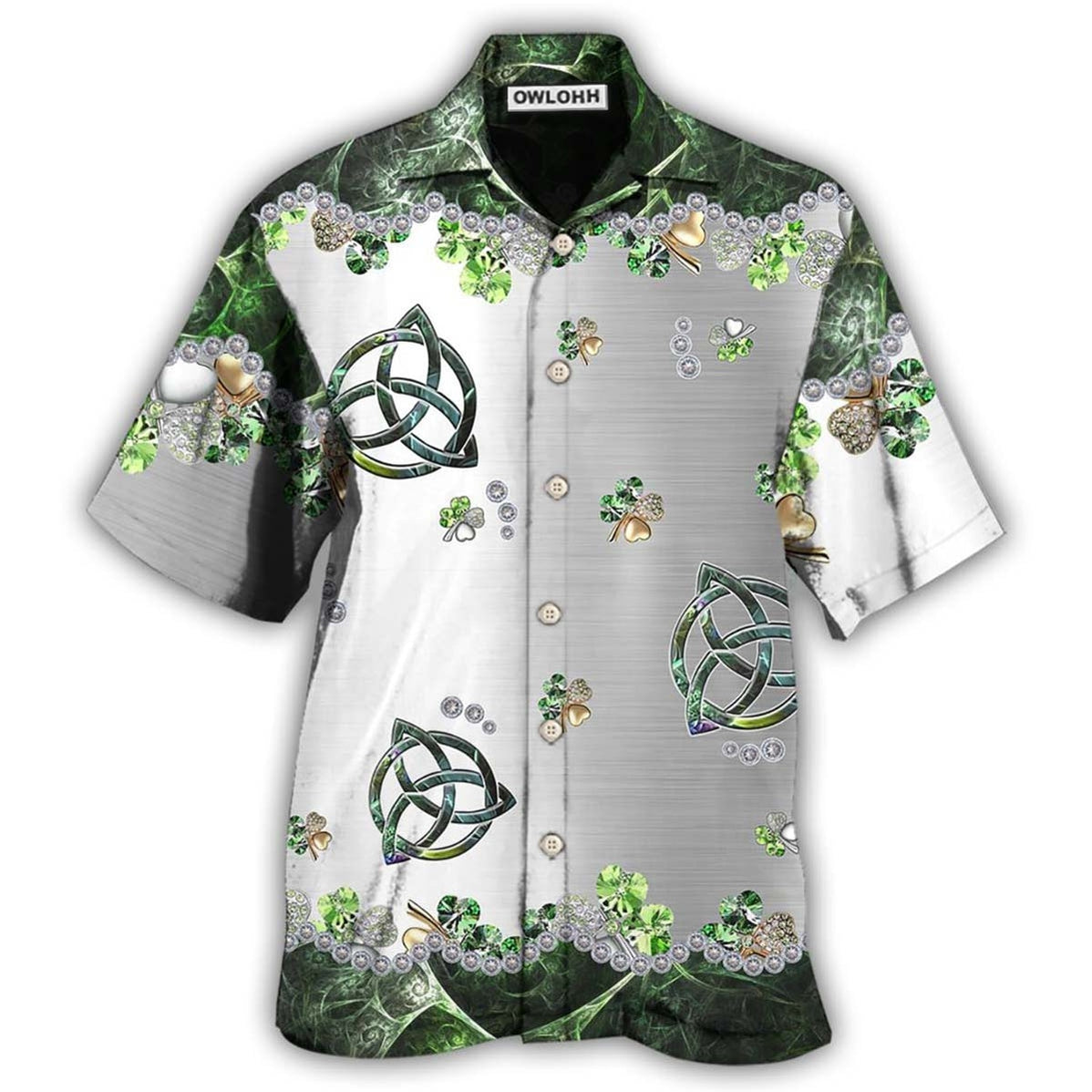 Hawaiian Shirt / Adults / S Irish Clover Metal - Hawaiian Shirt - Owls Matrix LTD