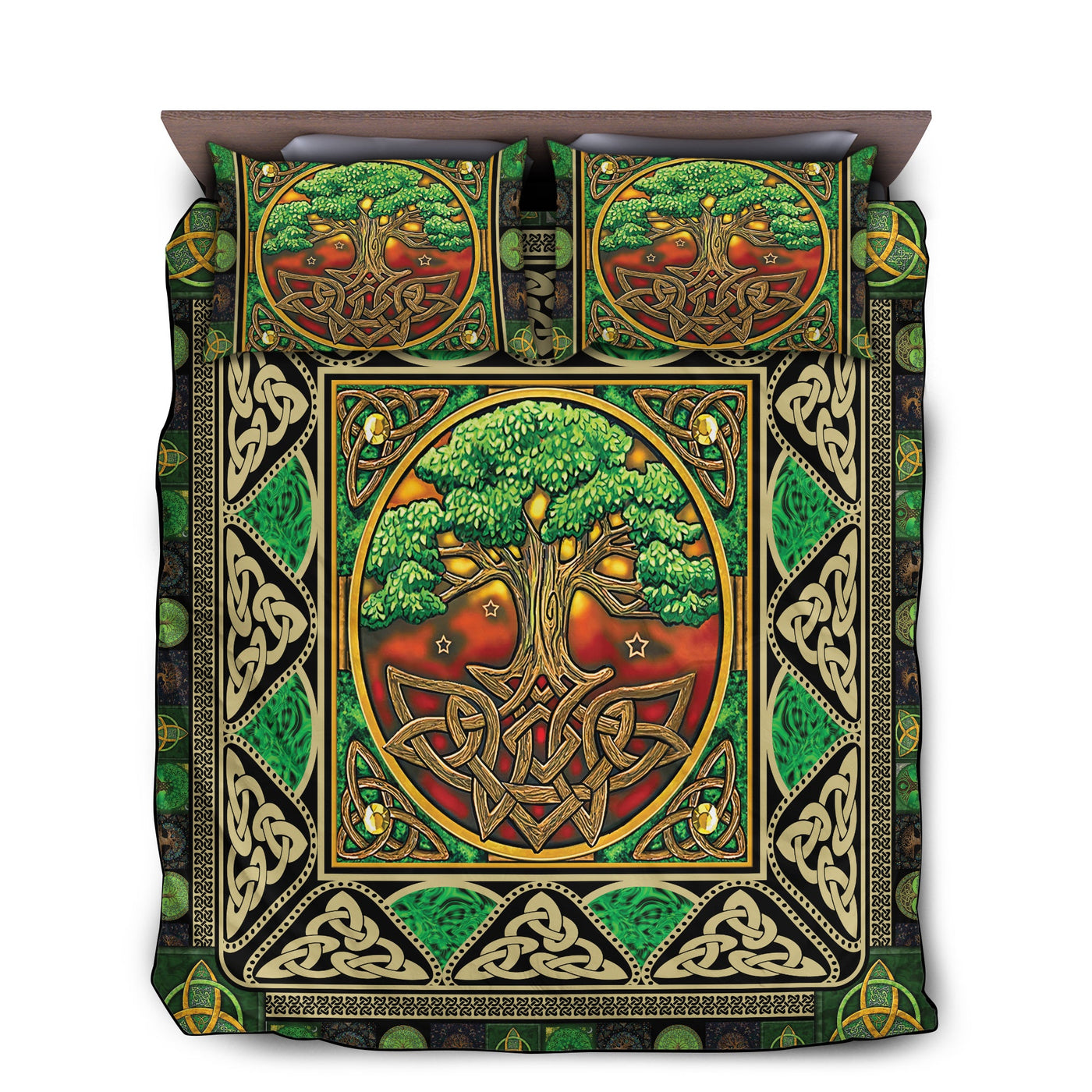 US / Twin (68" x 86") Irish Amazing Irish Tree - Bedding Cover - Owls Matrix LTD