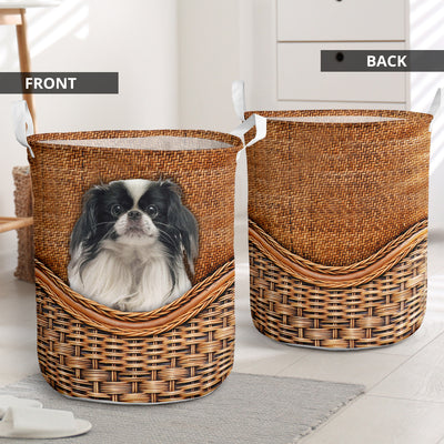 Japanese Chin Dog Rattan Teaxture - Laundry Basket - Owls Matrix LTD