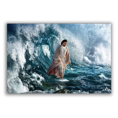 12x18 Inch Jesus He Walks On Water - Horizontal Poster - Owls Matrix LTD