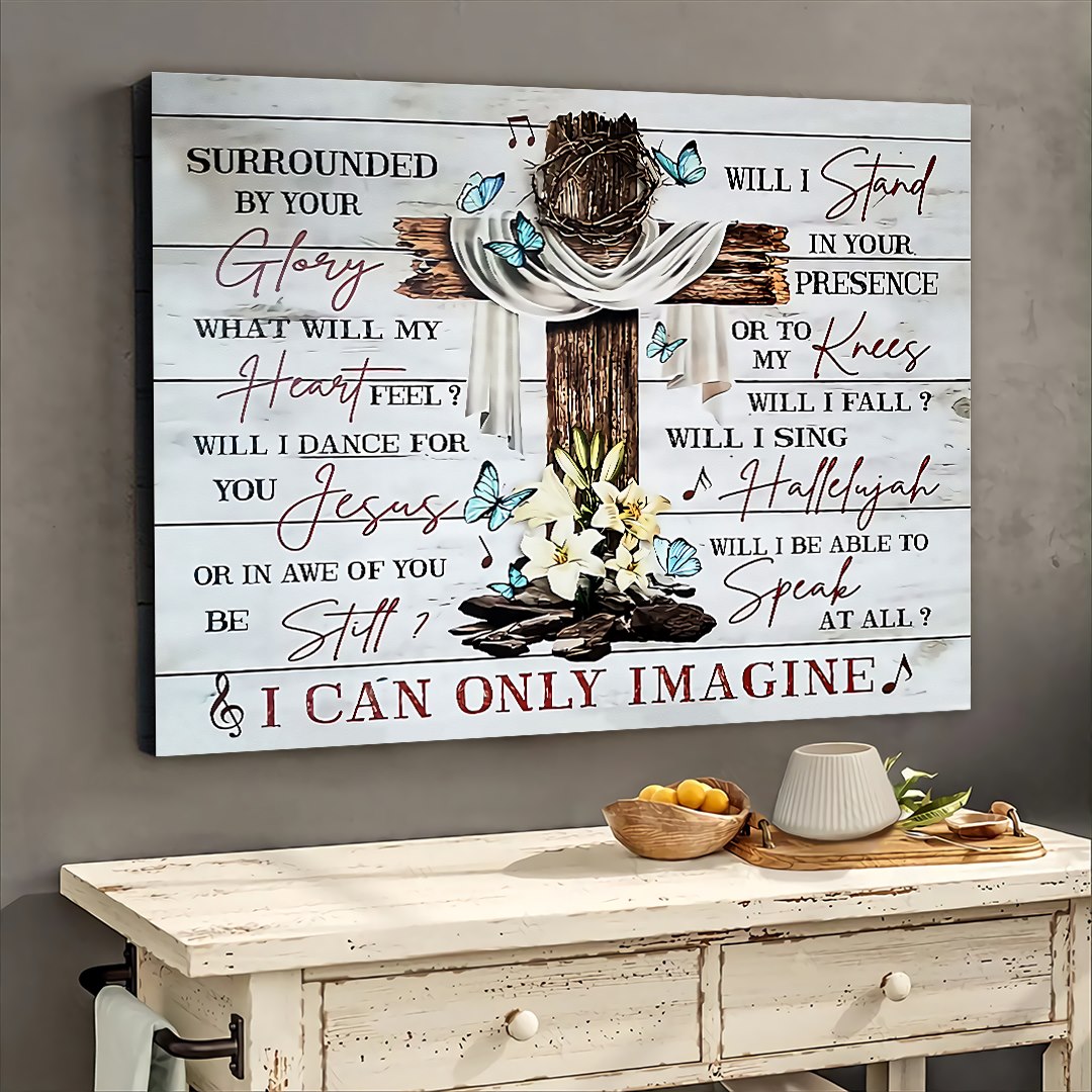 Jesus Cross I Can Only Imagine - Horizontal Poster - Owls Matrix LTD