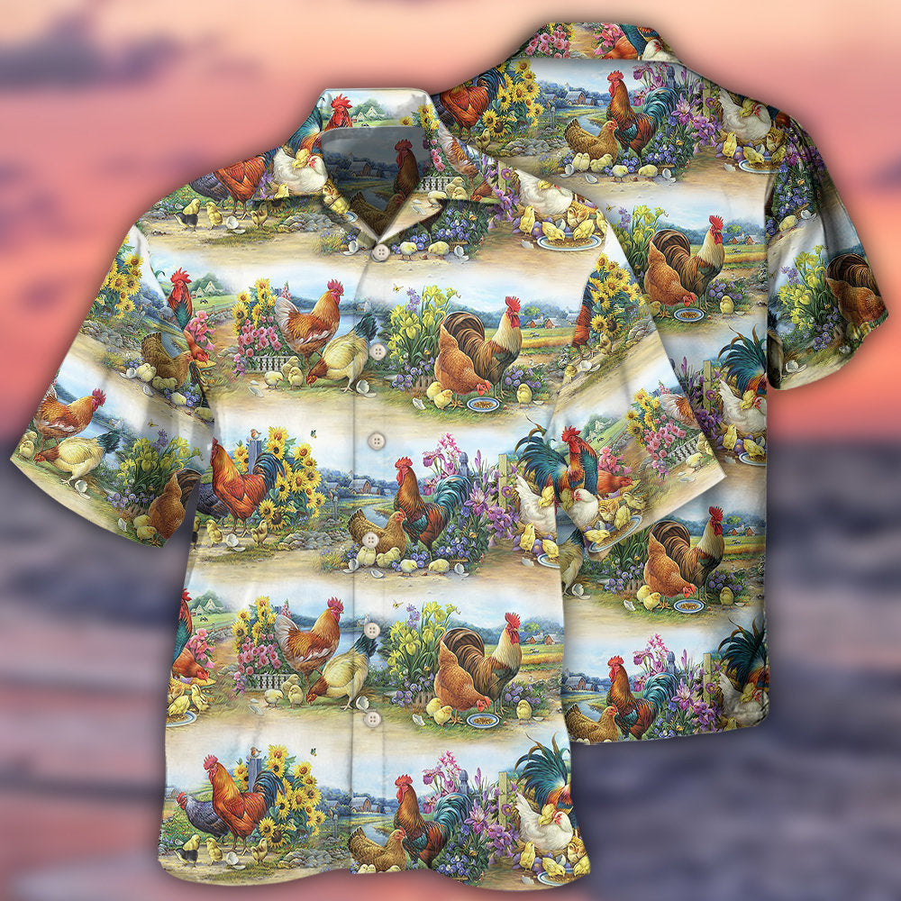 Chicken Family Countryside - Hawaiian shirt - Owls Matrix LTD