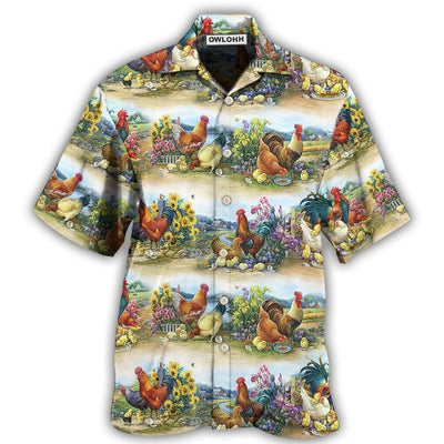 Hawaiian Shirt / Adults / S Chicken Family Countryside - Hawaiian shirt - Owls Matrix LTD