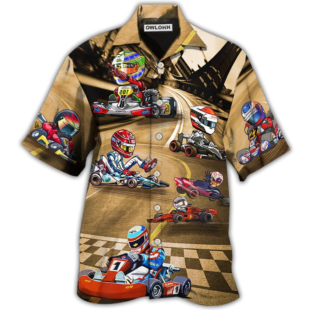 Hawaiian Shirt / Adults / S Kart Racing Go Cool - Hawaiian Shirt - Owls Matrix LTD
