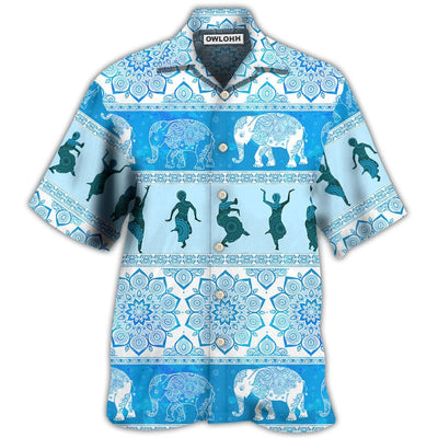 Kathak Elephant Pattern - Hawaiian Shirt - Owls Matrix LTD