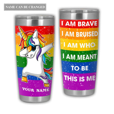20OZ LGBT Love You Brave and You Are You Personalized – Tumbler - Owls Matrix LTD