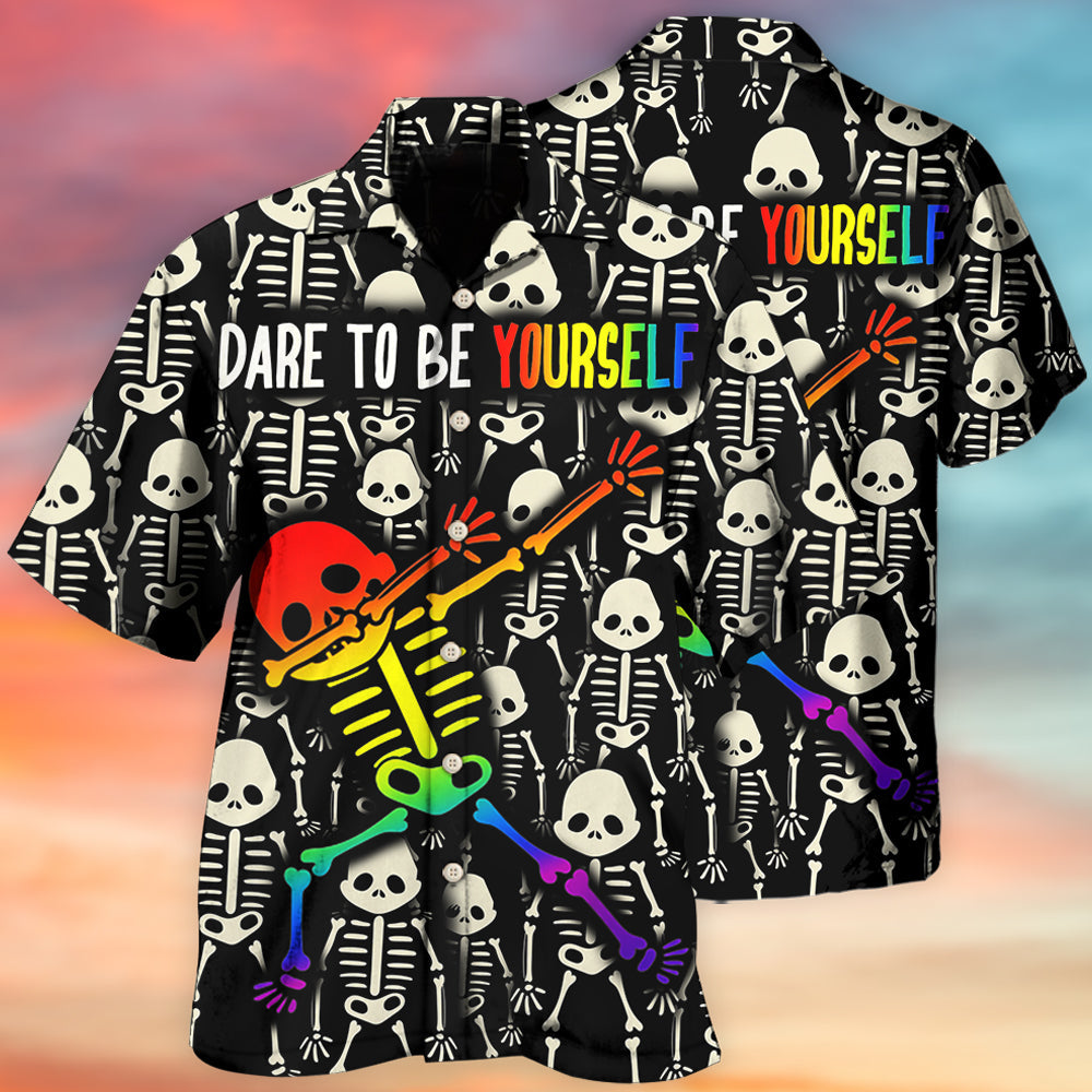 LGBT Dare To Be Yourself Style - Hawaiian Shirt - Owls Matrix LTD