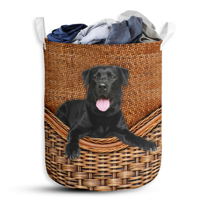 Labrador Retriever Dog Rattan Teaxture - Laundry Basket - Owls Matrix LTD