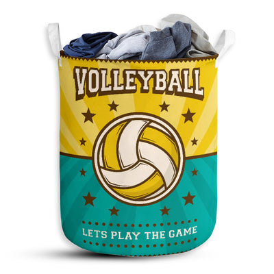 Volleyball Lets Play Volleyball - Laundry Basket - Owls Matrix LTD