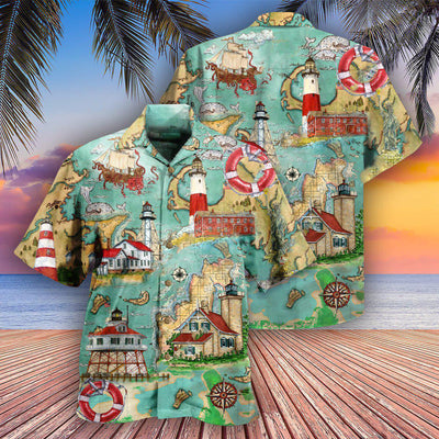 Lighthouse Guide Me Around The World - Hawaiian Shirt - Owls Matrix LTD