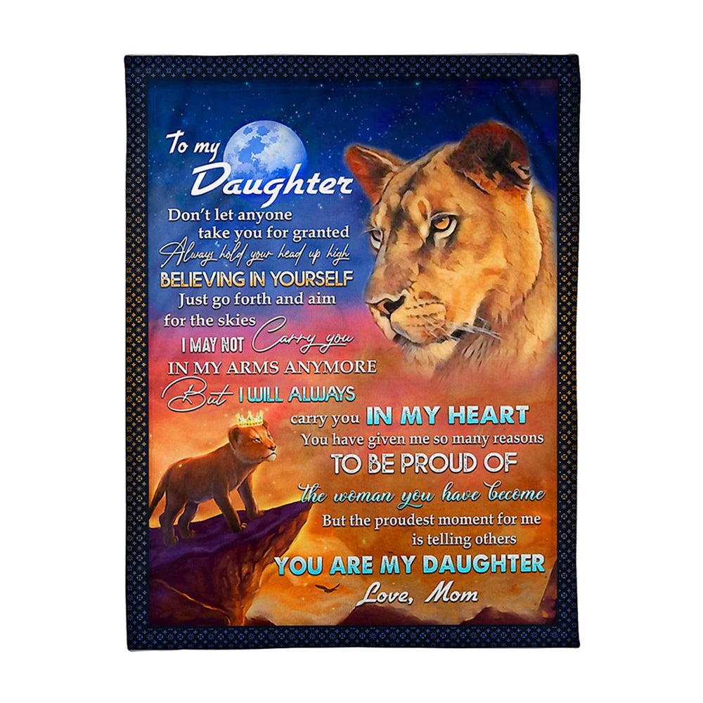 50" x 60" Lion Believing In Yourself Lovely Gift For Daughter - Flannel Blanket - Owls Matrix LTD