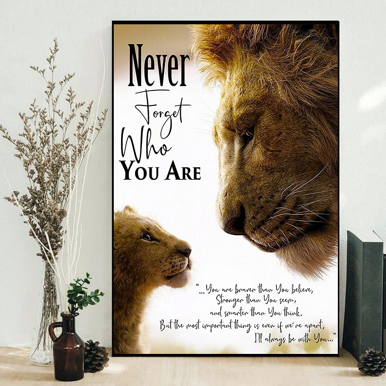 Lion You Are Braver Than You Believe - Vertical Poster - Owls Matrix LTD