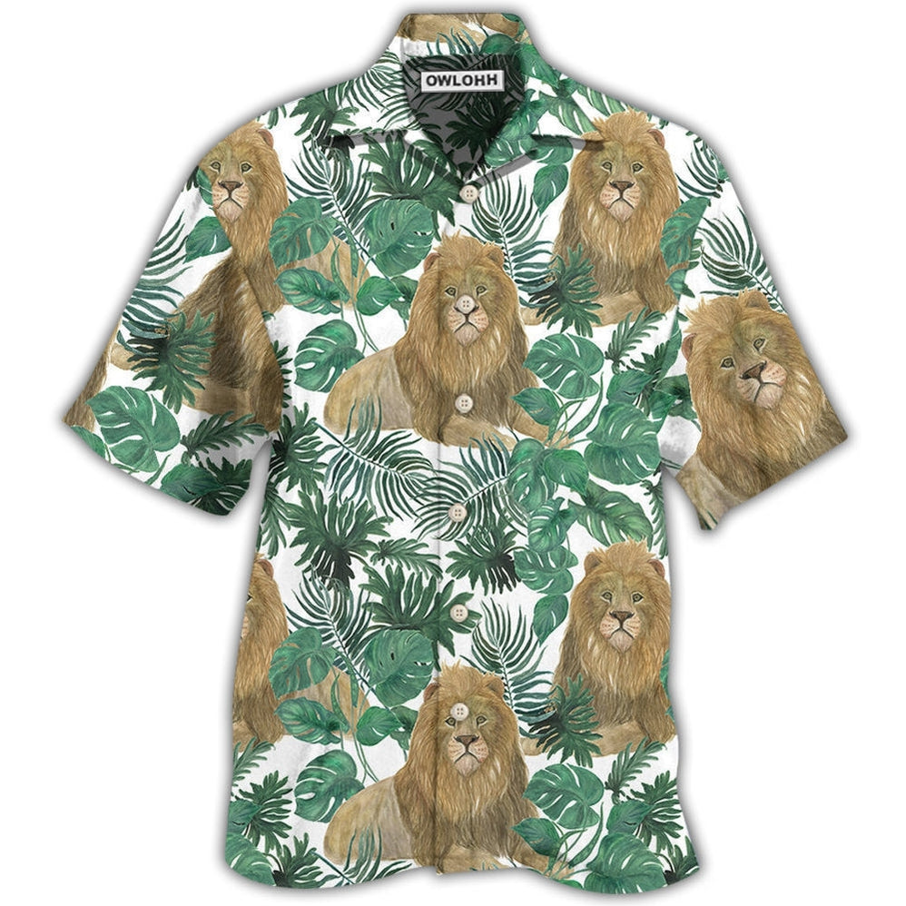 Hawaiian Shirt / Adults / S Lion So Cute Style With Tropical Leaf - Hawaiian Shirt - Owls Matrix LTD