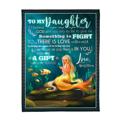 50" x 60" Mermaid God Sent You Into My Life Mom To Daughter - Flannel Blanket - Owls Matrix LTD