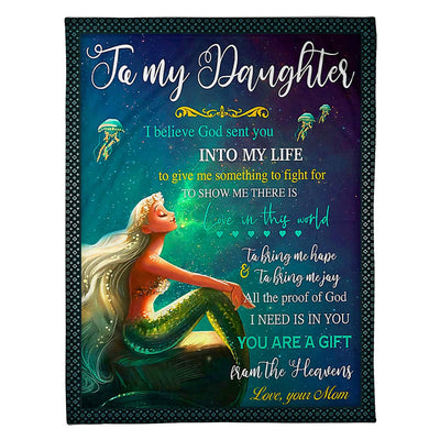 50" x 60" Mermaid You Are The Gift From The Heavens Mom To Daughter Lover - Flannel Blanket - Owls Matrix LTD