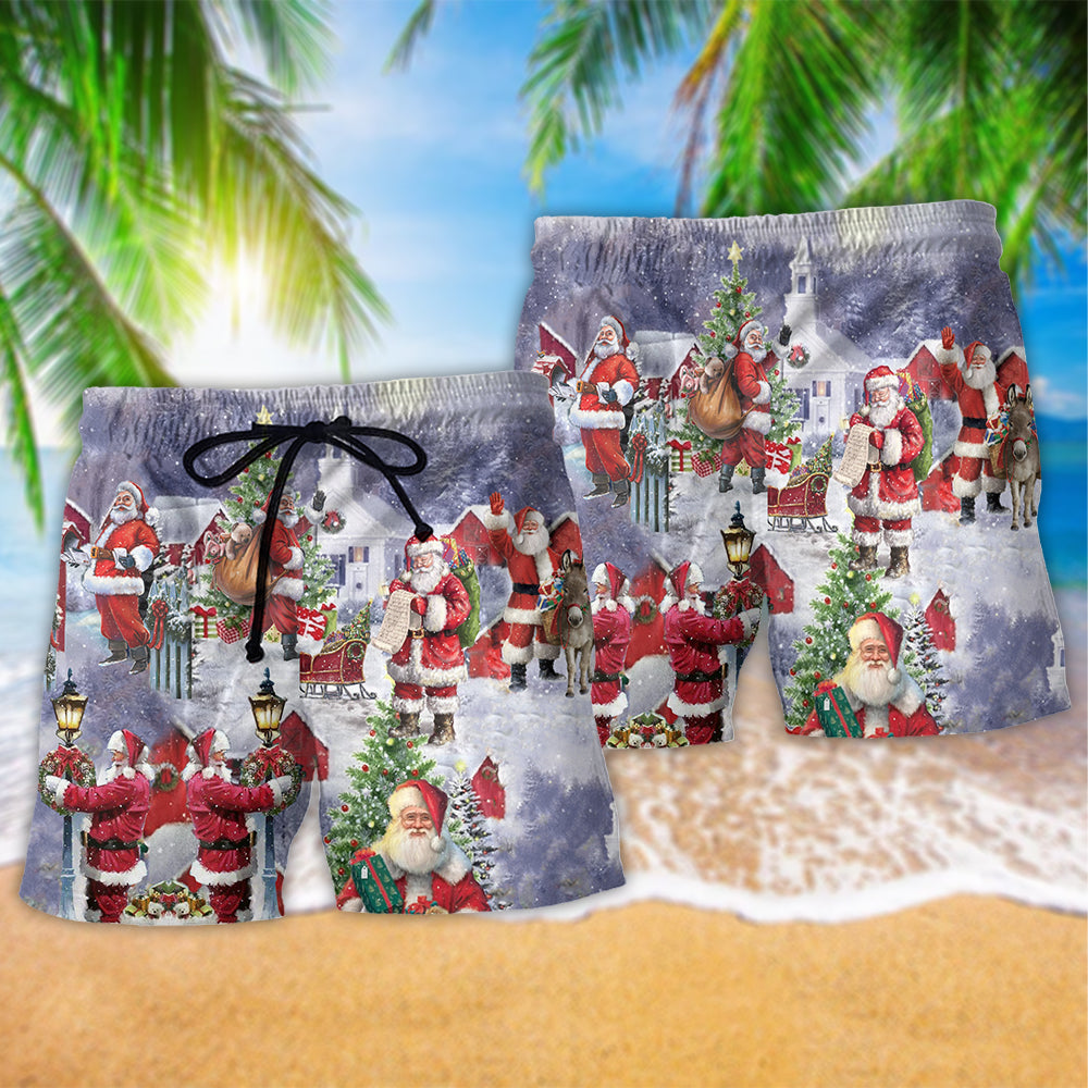 Merry Xmas Santa Claus Is Coming - Beach Short - Owls Matrix LTD