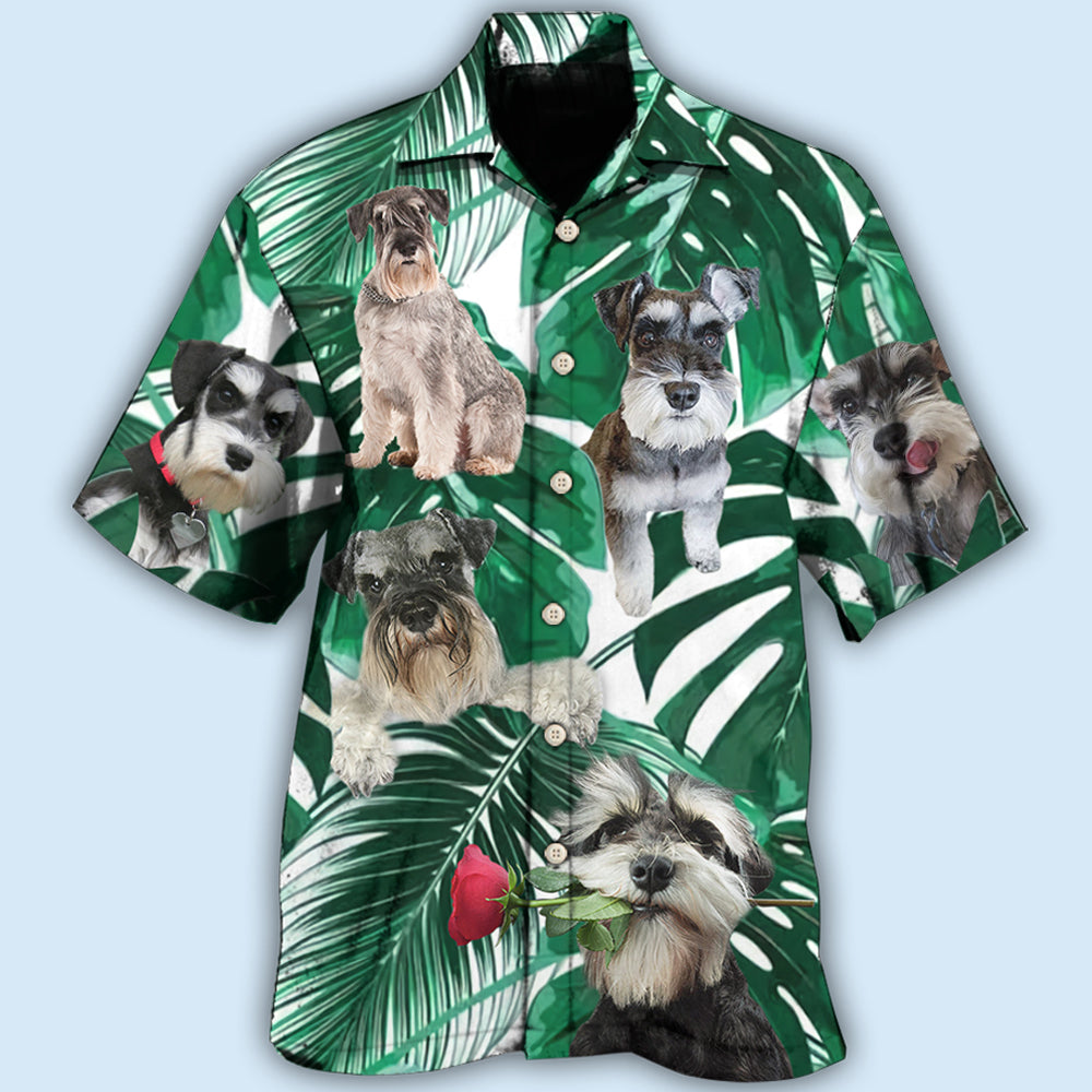 Schnauzer Miniature Tropical Leaf - Hawaiian Shirt - Owls Matrix LTD