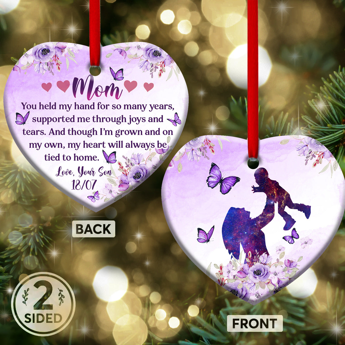 Family Mom You Held My Hand For So Many Years Personalized - Heart Ornament - Owls Matrix LTD