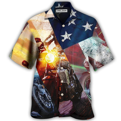 Hawaiian Shirt / Adults / S Motorcycle Independence Day America - Hawaiian Shirt - Owls Matrix LTD