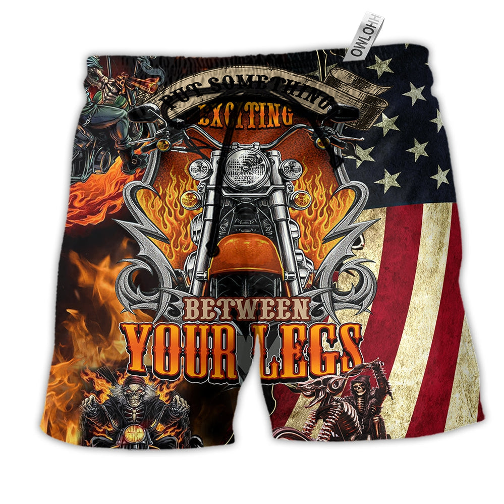 Beach Short / Adults / S Motorcycle Put Something Exciting Between Your Legs - Beach Short - Owls Matrix LTD