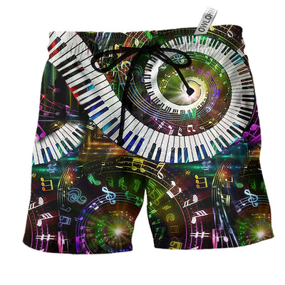 Beach Short / Adults / S Music 10 Fingers 88 Keys Piano - Beach Short - Owls Matrix LTD