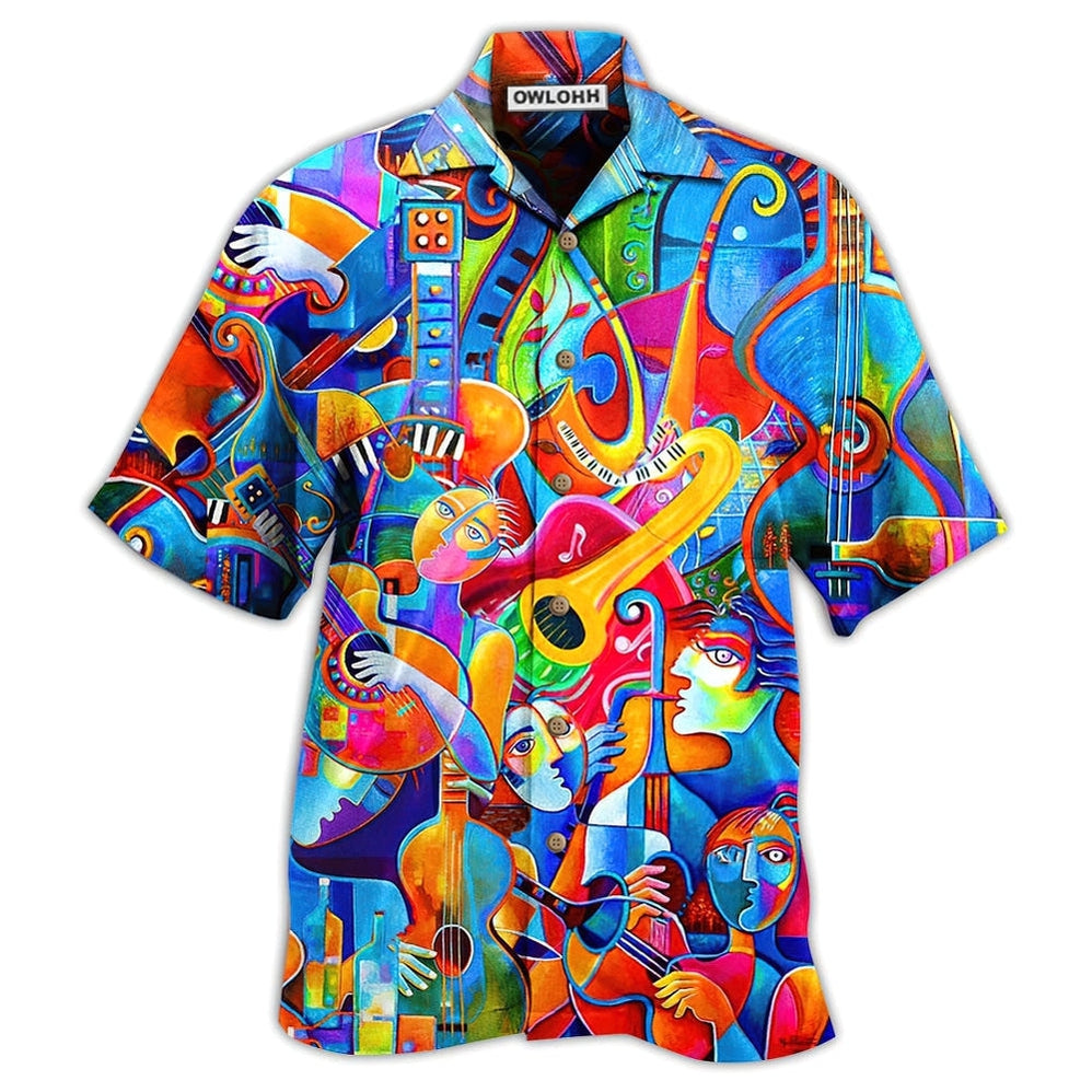 Hawaiian Shirt / Adults / S Music Fullcolor Style - Hawaiian Shirt - Owls Matrix LTD