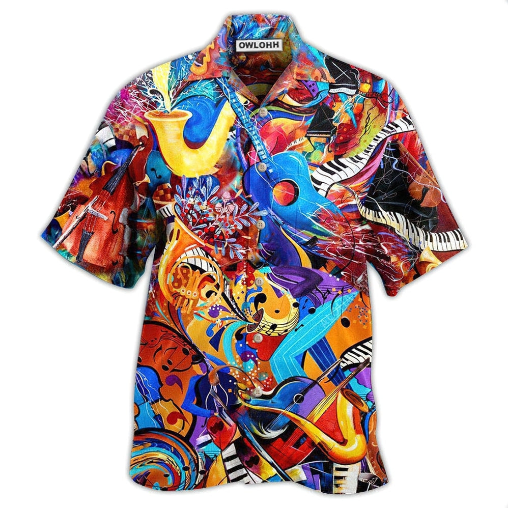 Hawaiian Shirt / Adults / S Music Is A Journey - Hawaiian Shirt - Owls Matrix LTD