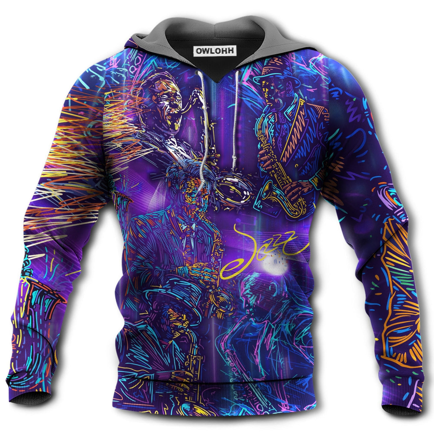 Unisex Hoodie / S Music Never Underestimate An Old Man With A Saxophone - Hoodie - Owls Matrix LTD