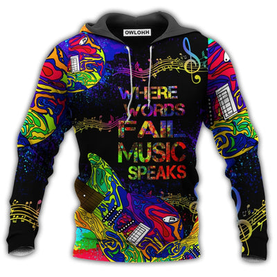 Unisex Hoodie / S Music Speaks Style Colorful - Hoodie - Owls Matrix LTD