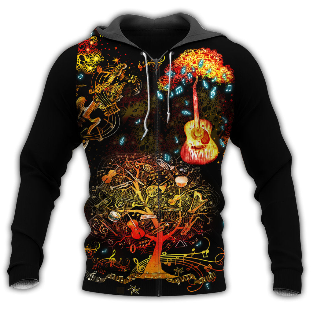 Zip Hoodie / S Music The Nocturne Of Time With Tree - Hoodie - Owls Matrix LTD