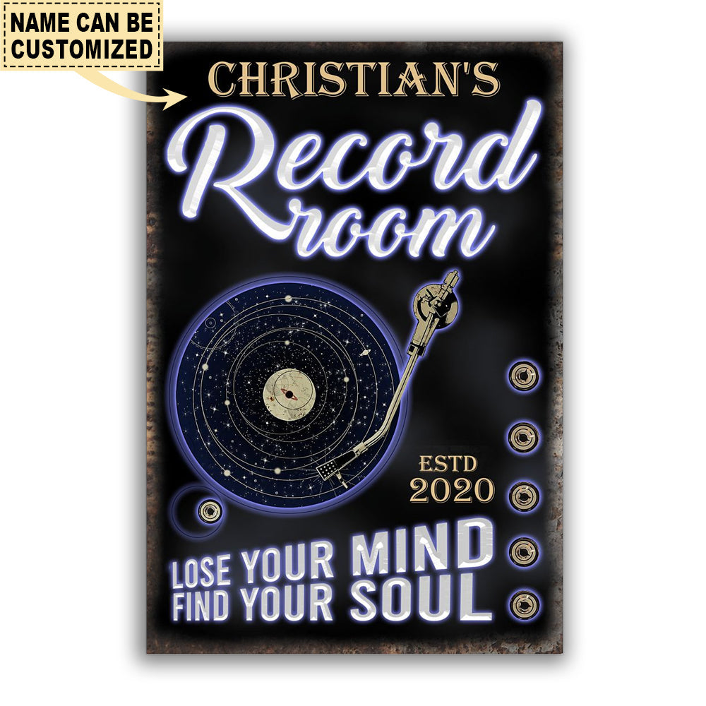 12x18 Inch Music Vinyl Record Room Lose Your Mind Personalized - Vertical Poster - Owls Matrix LTD