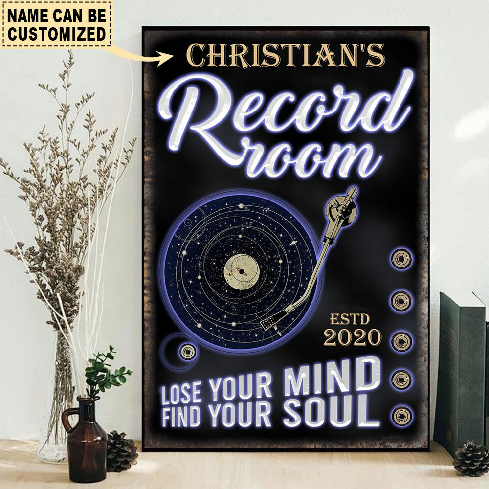 Music Vinyl Record Room Lose Your Mind Personalized - Vertical Poster - Owls Matrix LTD