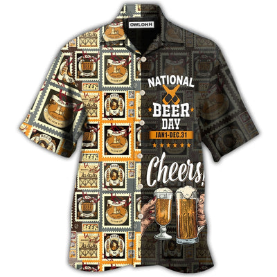 Hawaiian Shirt / Adults / S Beer National Beer Day Cheers - Hawaiian Shirt - Owls Matrix LTD