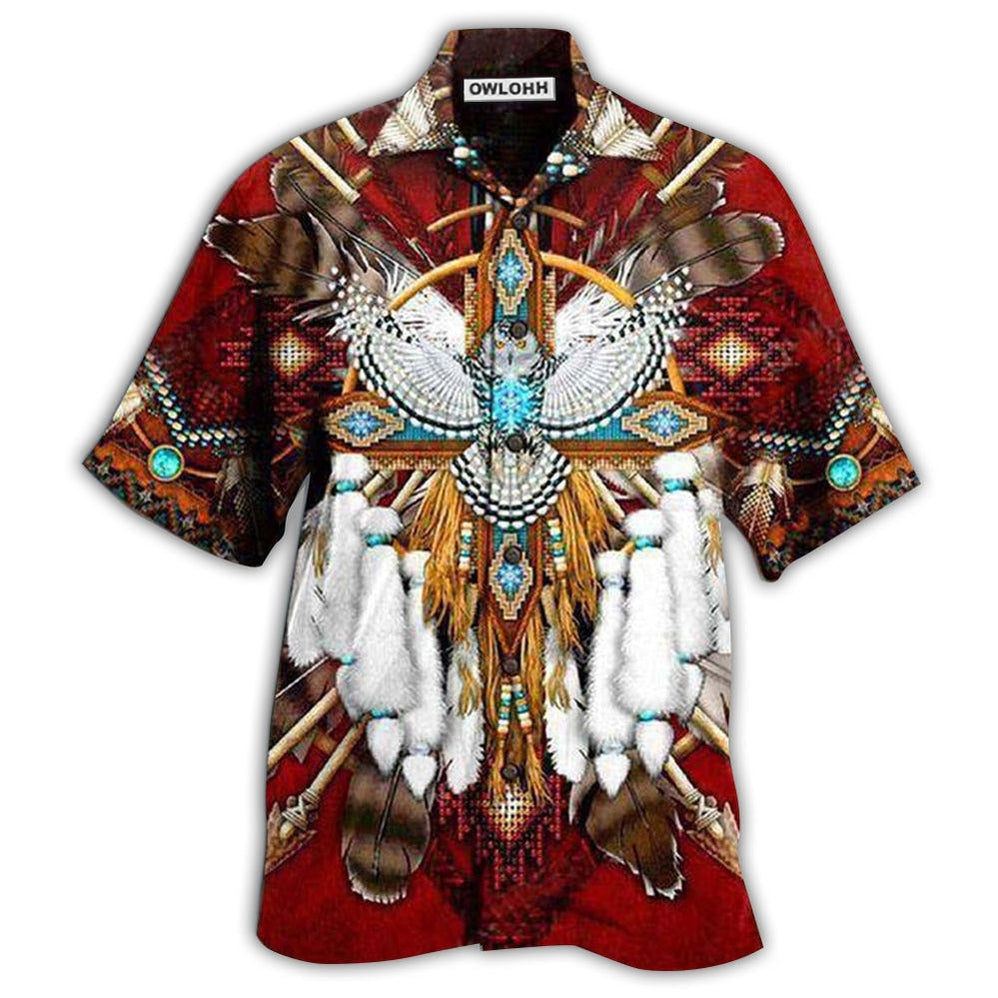 Hawaiian Shirt / Adults / S Native Dreamcatcher Sunset Red - Hawaiian Shirt - Owls Matrix LTD