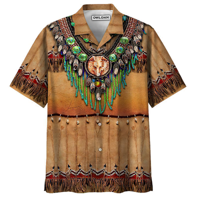 Hawaiian Shirt / Adults / S Native Style Love Peace Brown - Hawaiian Shirt - Owls Matrix LTD