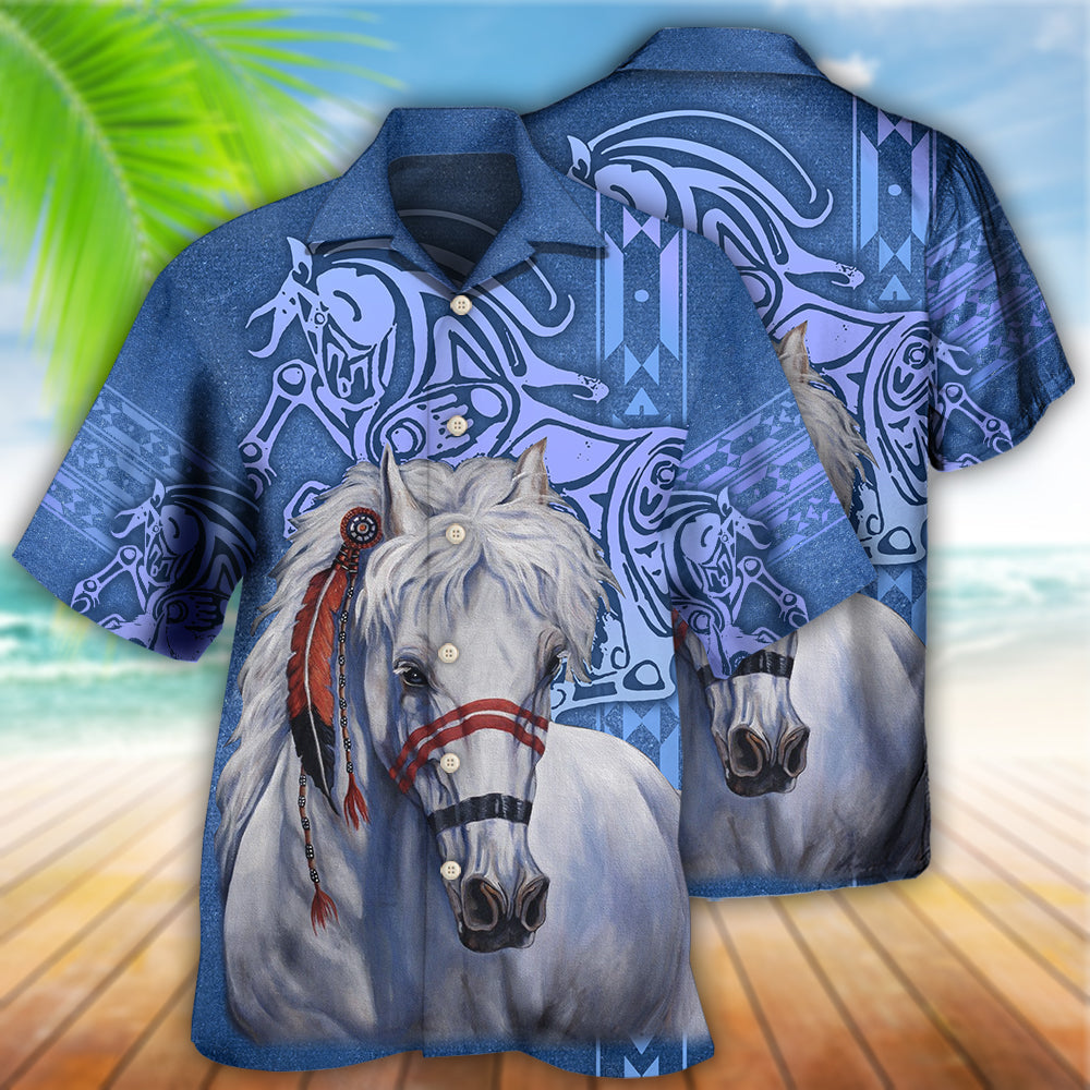 Native Style Love Peace Horse - Hawaiian Shirt - Owls Matrix LTD