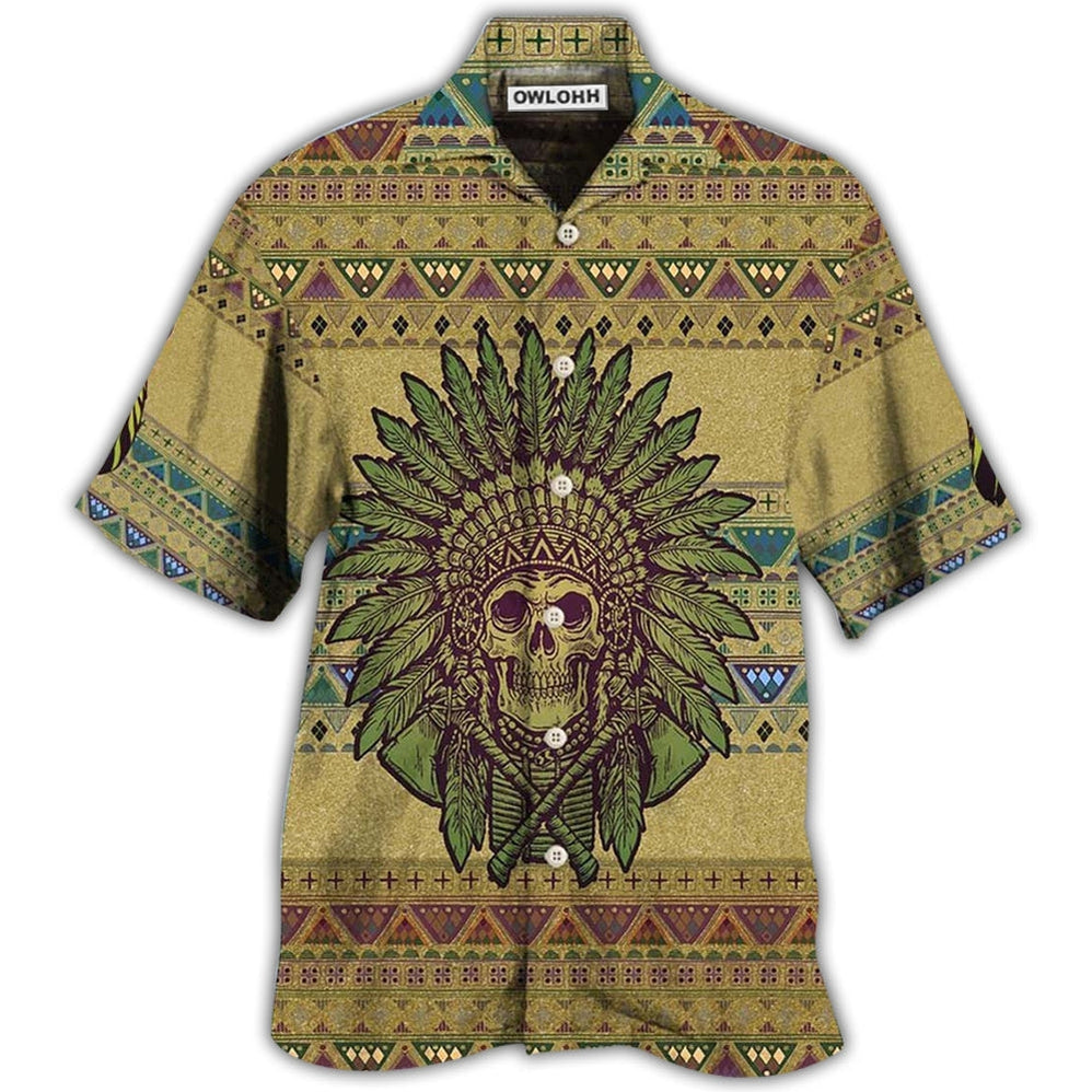 Hawaiian Shirt / Adults / S Native Skull Style Love Peace Pattern - Hawaiian Shirt - Owls Matrix LTD