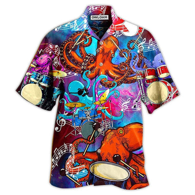 Hawaiian Shirt / Adults / S Drum Octopus Dance To The Beat Of Your Own - Hawaiian Shirt - Owls Matrix LTD