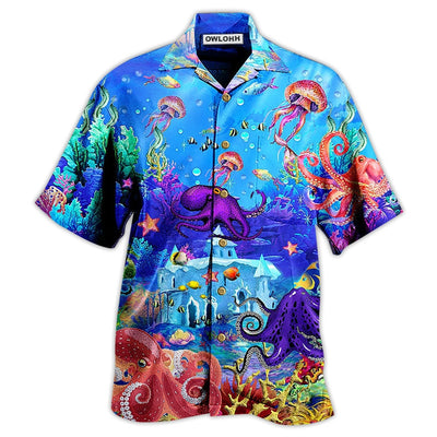 Hawaiian Shirt / Adults / S Octopus Love Ocean Forever - Hawaiian Shirt - Owls Matrix LTD