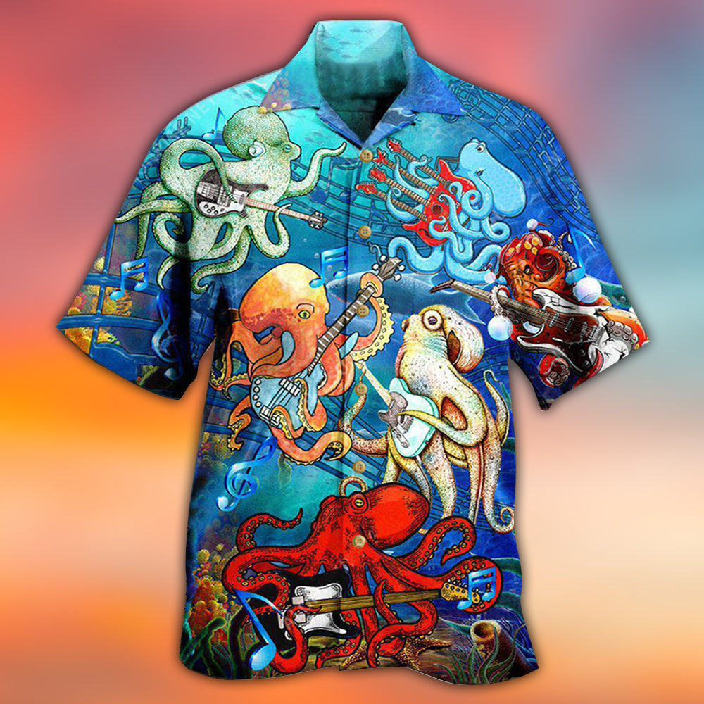 Octopus Rocktopus Happy - Hawaiian Shirt - Owls Matrix LTD